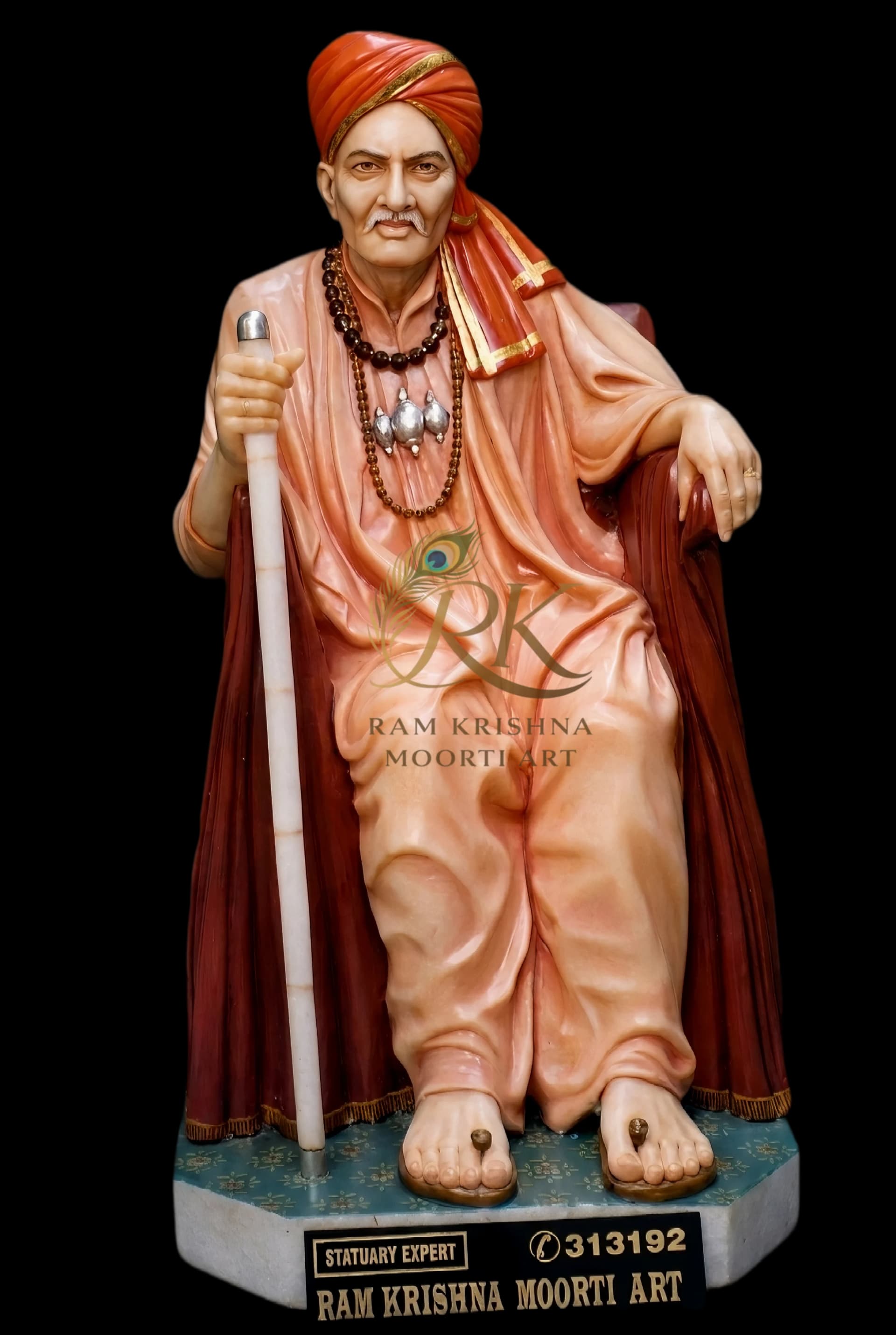 Pure Makrana white marble statue by Ram Krishna Moorti Art Jaipur