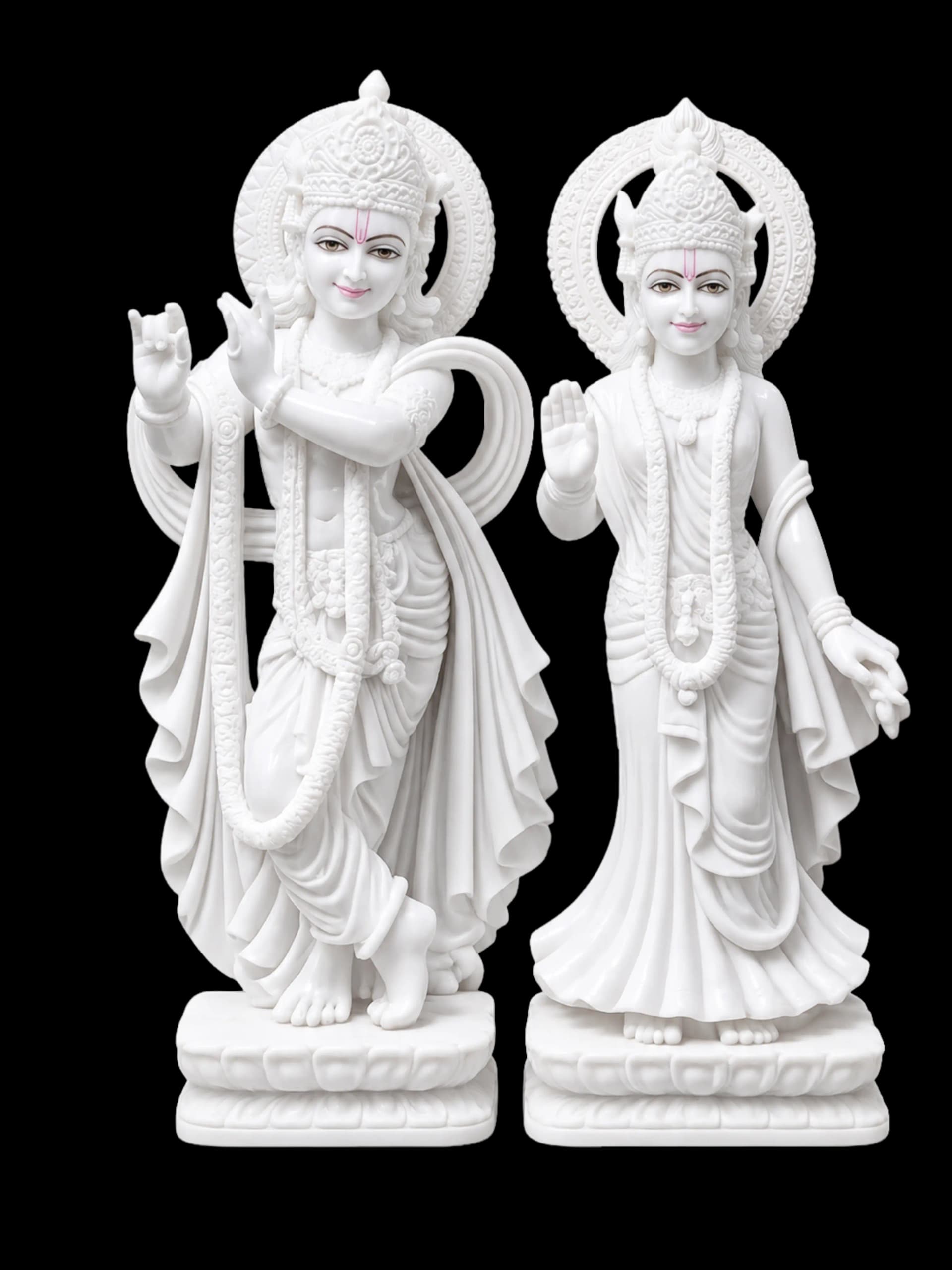 Beautiful Radha Krishna marble moorti handcrafted in Jaipur by Ram Krishna Moorti Art