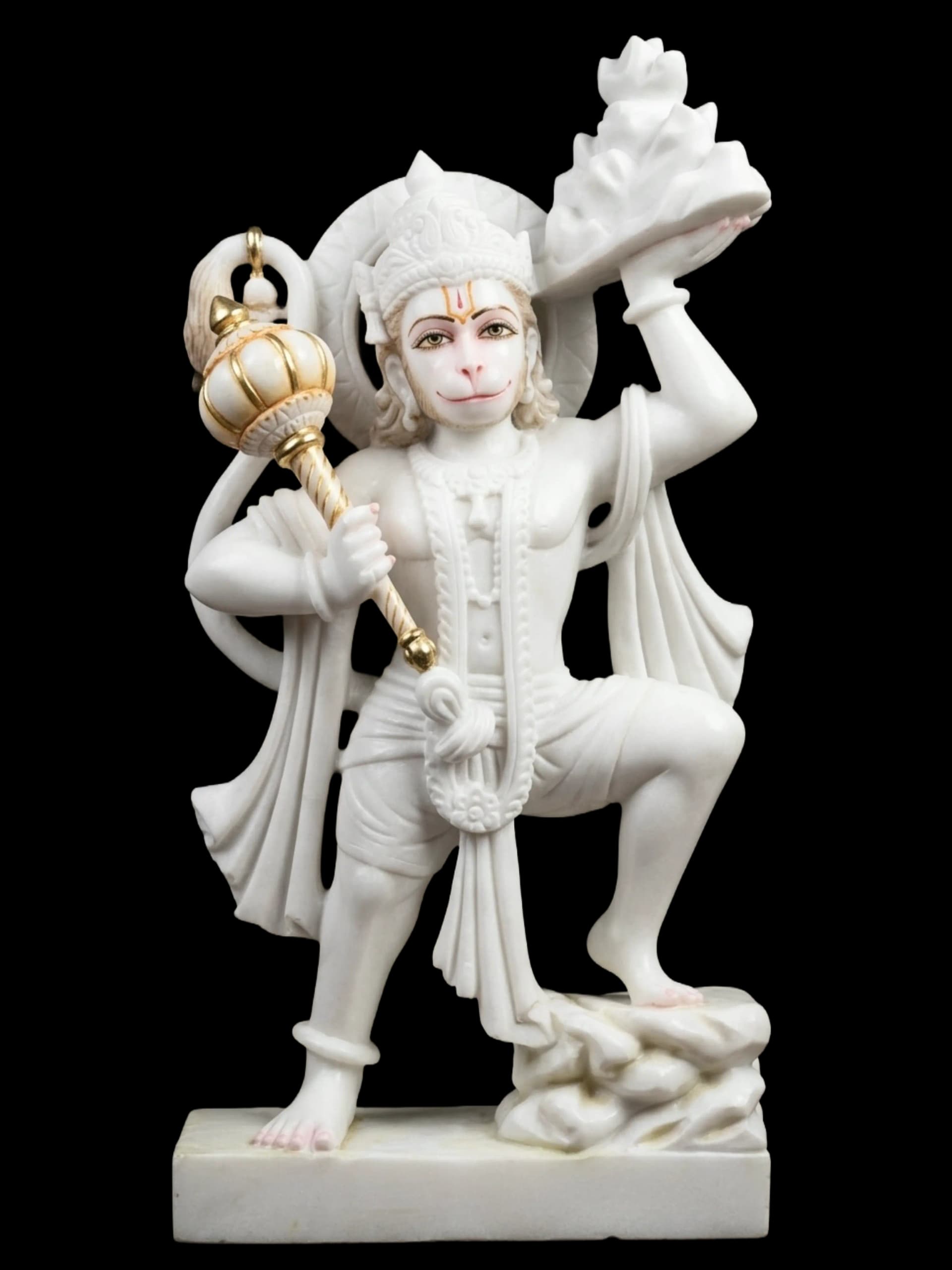 Veer Hanuman marble moorti handcrafted in Jaipur by Ram Krishna Moorti Art