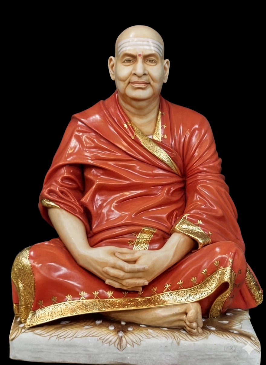 Handcrafted guru marble sculpture made from Makrana marble