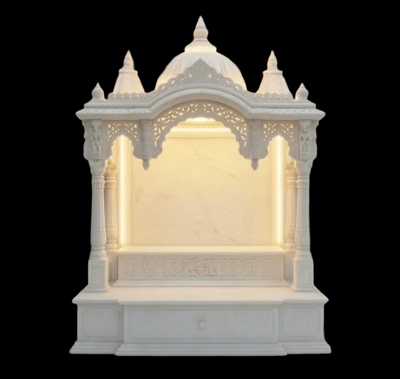 Luxury marble mandir for home with premium craftsmanship