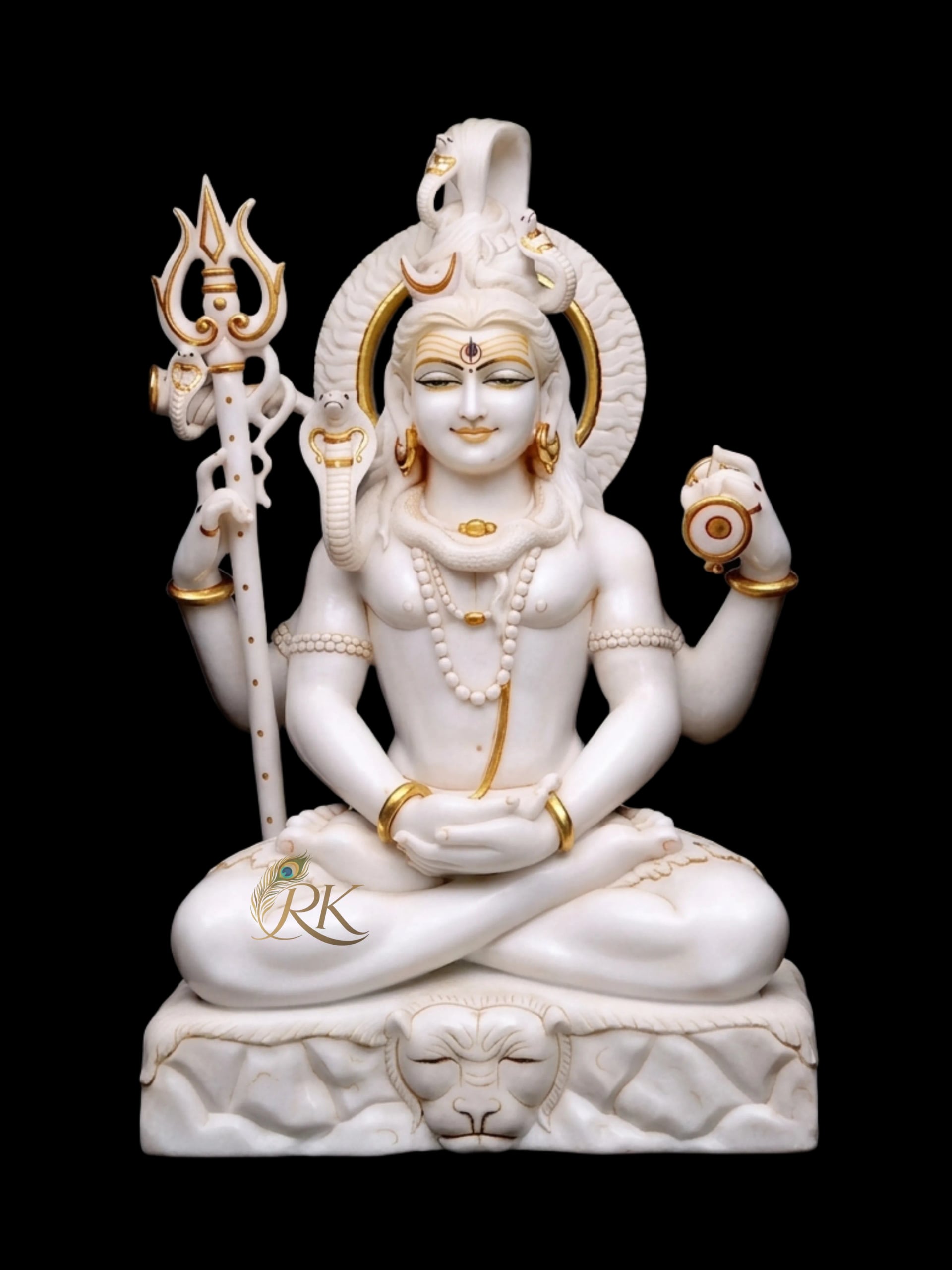 Mahadev marble statue in white marble for temple and home worship