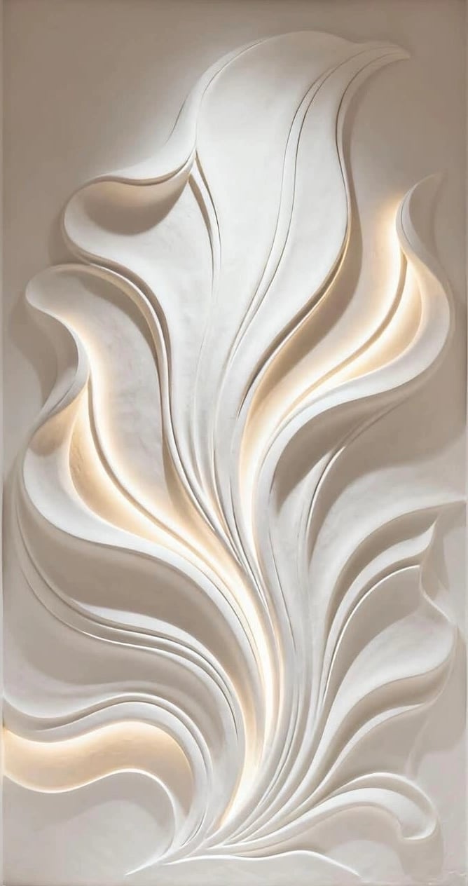 Premium marble interior wall panel with modern CNC pattern